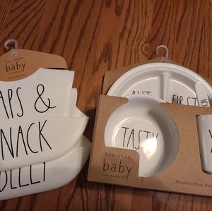 Rae Dunn Baby bib and plate set